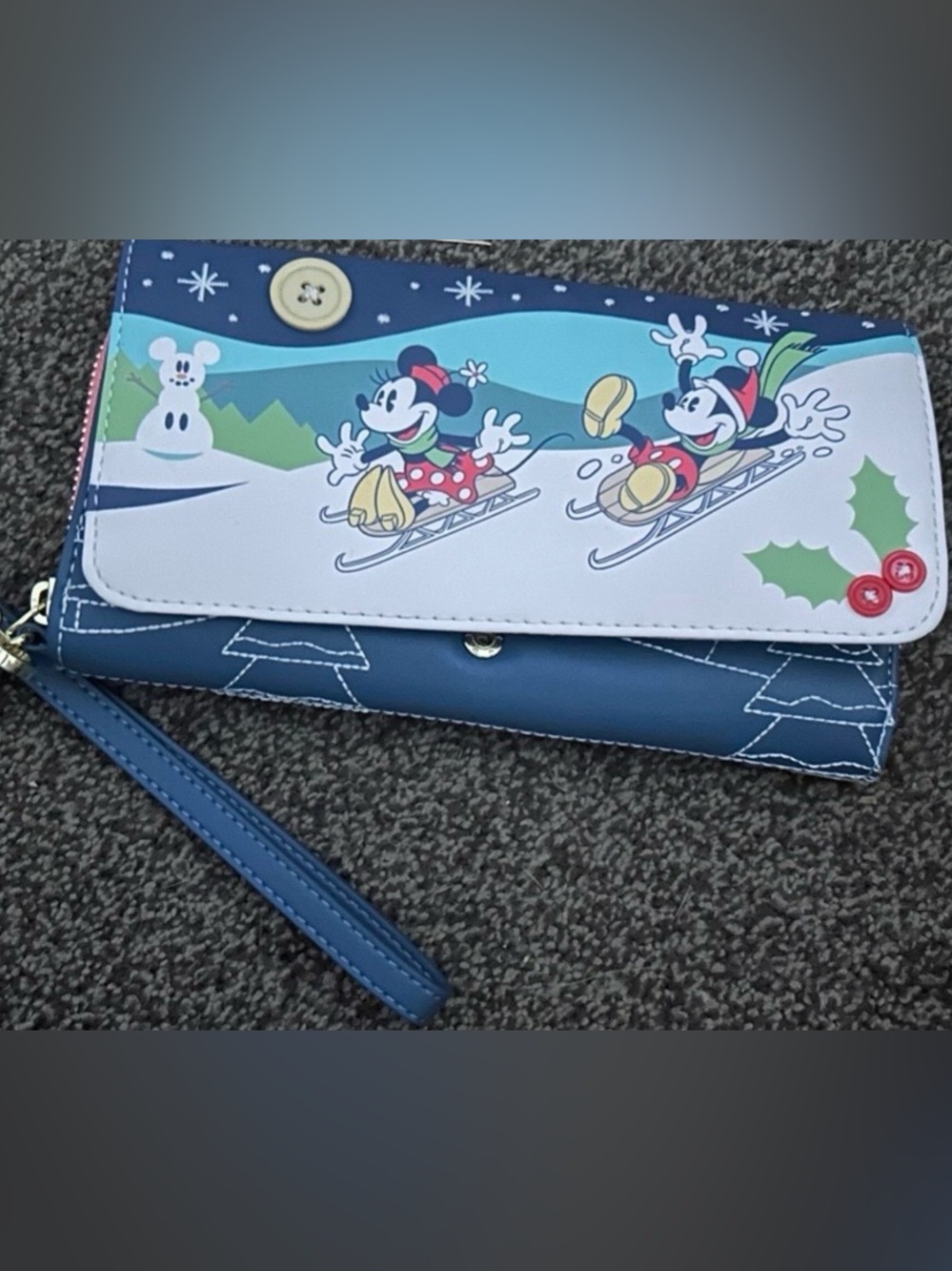 Loungefly Mickey & Minnie Mouse Sledding Holiday Wallet